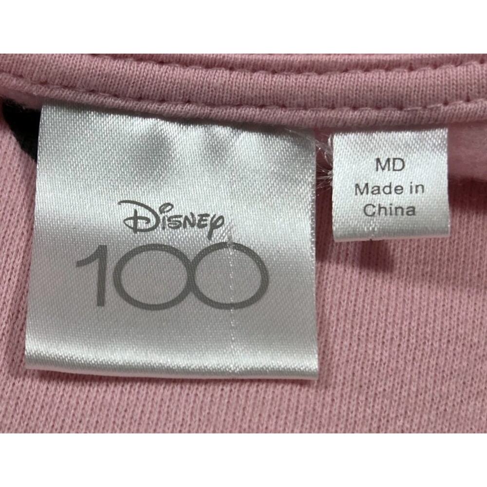 Mickey Mouse AOP Pullover Sweatshirt Disney 100 Pink Lightweight Womens Medium - Picture 4 of 10